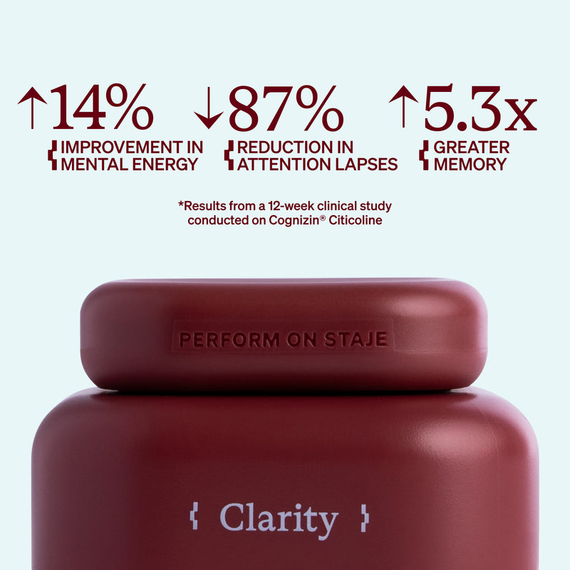 Staje Clarity supplement capsules for brain fog, mood and focus